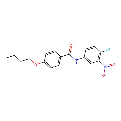 4-butoxy-N-(4-fluoro-3-nitrophenyl)benzamide structure