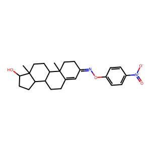 17-beta-Hydroxyandrost-4-en-3-one O-(p-nitrophenyl)oxime structure