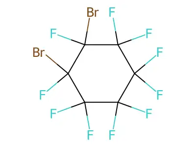 1,2-Dibromo-1,2,3,3,4,4,5,5,6,6-decafluorocyclohexane structure