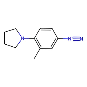 Benzenediazonium, 3-methyl-4-(1-pyrrolidinyl)- structure