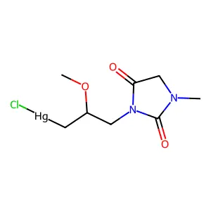 Mercury, chloro((3-(2,4-dioxo-1-methyl-3-imidazolidinyl)-2-methoxy)propyl)- structure