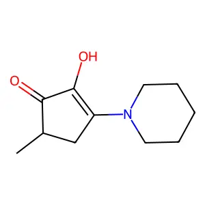 2-Cyclopenten-1-one, 2-hydroxy-5-methyl-3-(1-piperidinyl)- structure