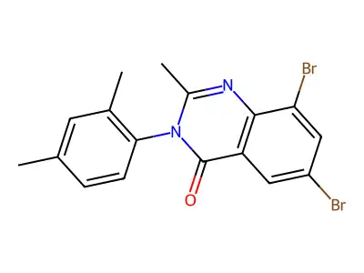 4(3H)-Quinazolinone, 6,8-dibromo-3-(2,4-dimethylphenyl)-2-methyl- structure