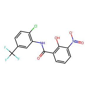 Salicylanilide, 2'-chloro-3-nitro-5'-trifluoromethyl- structure