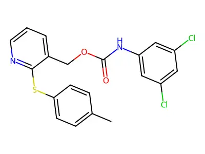 [2-(4-methylphenyl)sulfanylpyridin-3-yl]methyl N-(3,5-dichlorophenyl)carbamate structure