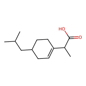 Alpha-(4-isobutyl(cyclohexen-1-yl))propionic acid structure