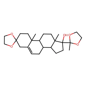 17-Hydroxypregn-5-ene-3,20-dione cyclic bis(ethylene acetal) structure