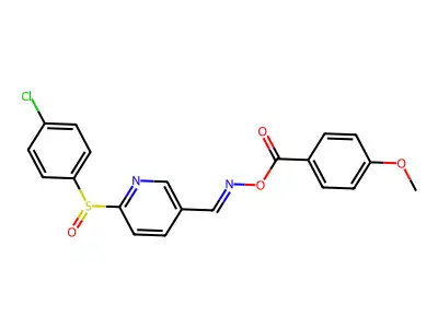 [[6-(4-Chlorophenyl)sulfinyl-3-pyridinyl]methylideneamino] 4-methoxybenzoate structure
