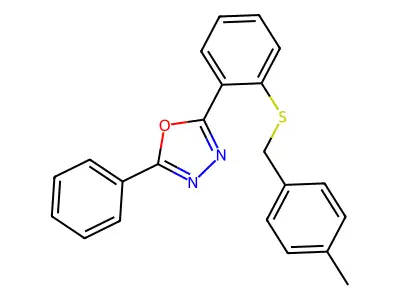 2-{2-[(4-Methylbenzyl)sulfanyl]phenyl}-5-phenyl-1,3,4-oxadiazole structure