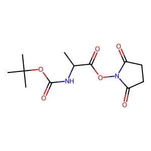 Succinimido (S)-2-((tert-butoxycarbonyl)amino)propionate structure
