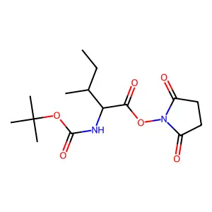 Boc-L-isoleucine N-hydroxysuccinimide ester structure