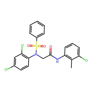 2-[N-(benzenesulfonyl)-2,4-dichloroanilino]-N-(3-chloro-2-methylphenyl)acetamide structure