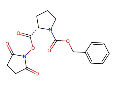 Benzyl (S)-2-(((2,5-dioxo-1-pyrrolidinyl)oxy)carbonyl)pyrrolidine-1-carboxylate structure