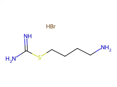 Carbamimidothioic acid, 3-aminobutyl ester, dihydrobromide structure