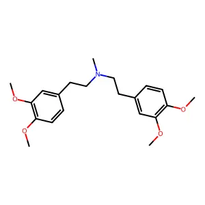 N,N-bis(3,4-dimethoxyphenethyl)-N-methylamine structure