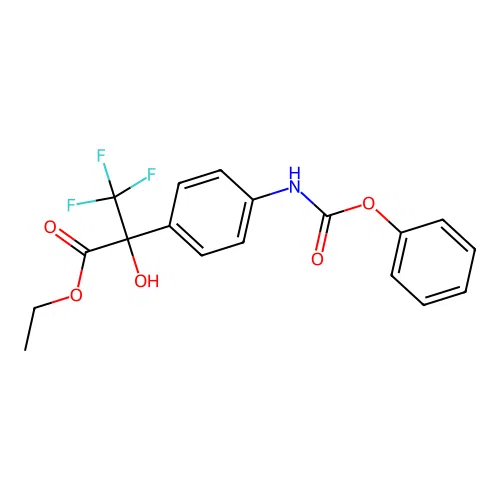 Ethyl 3,3,3-trifluoro-2-hydroxy-2-[4-(phenoxycarbonylamino)phenyl]propanoate structure
