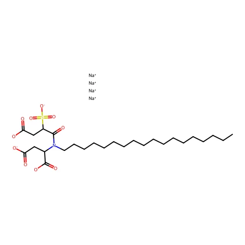 Tetrasodium N-(3-carboxylato-1-oxo-2-sulphonatopropyl)-N-octadecyl-L-aspartate structure