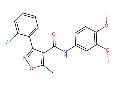 3-(2-chlorophenyl)-N-(3,4-dimethoxyphenyl)-5-methyl-1,2-oxazole-4-carboxamide structure