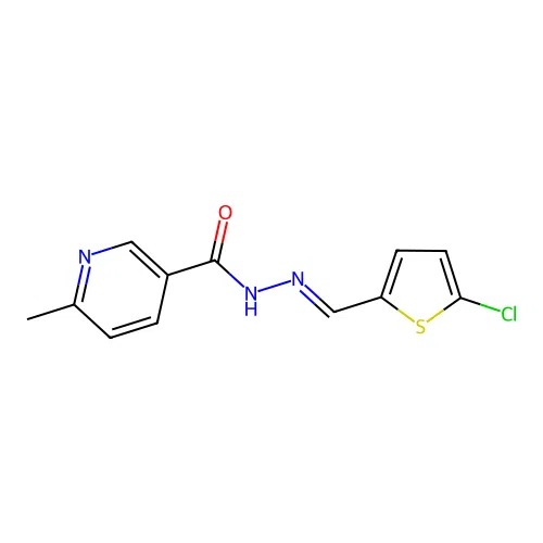 (E)-N'-((5-chlorothiophen-2-yl)methylene)-6-methylnicotinohydrazide structure