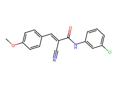 (E)-N-(3-chlorophenyl)-2-cyano-3-(4-methoxyphenyl)prop-2-enamide structure
