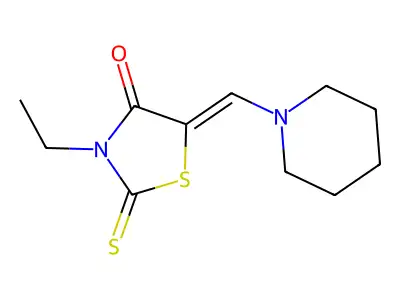 3-Ethyl-5-(piperidin-1-ylmethylidene)-2-sulfanylidene-1,3-thiazolidin-4-one structure