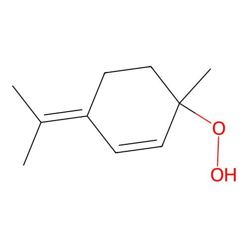 1-Methyl-4-(propan-2-ylidene)cyclohex-2-en-1-yl hydroperoxide structure