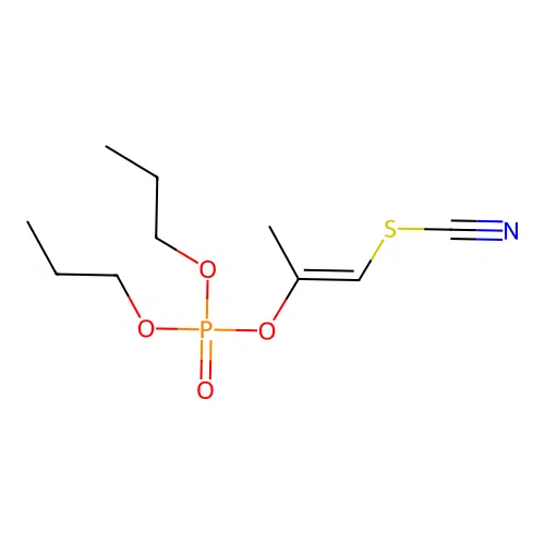 Dipropyl (1E)-1-(thiocyanato)prop-1-en-2-yl phosphate structure