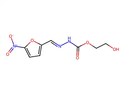 2-hydroxyethyl N-[(5-nitrofuran-2-yl)methylideneamino]carbamate structure