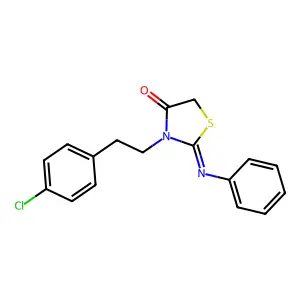 4-Thiazolidinone, 3-(4-chlorophenethyl)-2-phenylimino- structure