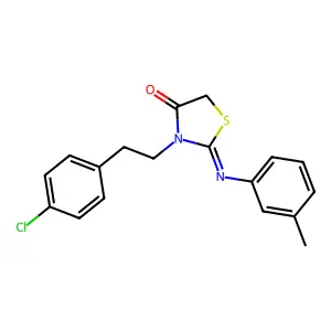 (2z)-3-[2-(4-Chlorophenyl)ethyl]-2-[(3-methylphenyl)imino]-1,3-thiazolidin-4-one structure