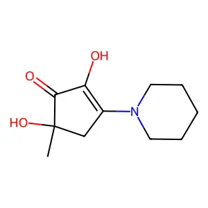 2-Cyclopenten-1-one, 2,5-dihydroxy-5-methyl-3-(1-piperidinyl)- structure