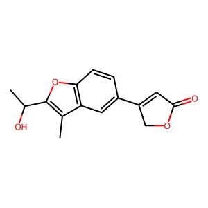 4-(2-(1-Hydroxyethyl)-3-methyl-5-benzofuranyl)-2(5H)-furanone structure