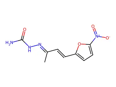 [4-(5-Nitrofuran-2-yl)but-3-en-2-ylideneamino]urea structure