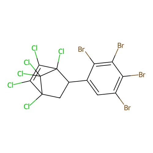 1,2,3,4,7,7-Hexachloro-5-(tetrabromophenyl)bicyclo(2.2.1)hept-2-ene structure