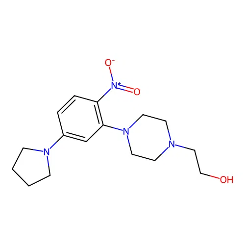 2-(4-(2-Nitro-5-(pyrrolidin-1-yl)phenyl)piperazin-1-yl)ethanol structure