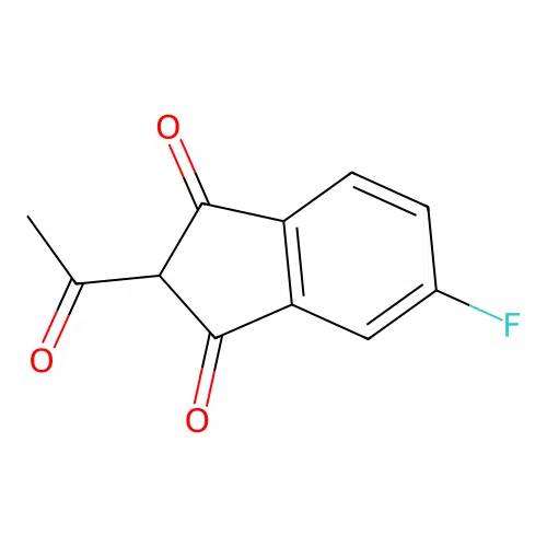 2-acetyl-5-fluoro-1H-indene-1,3(2H)-dione structure
