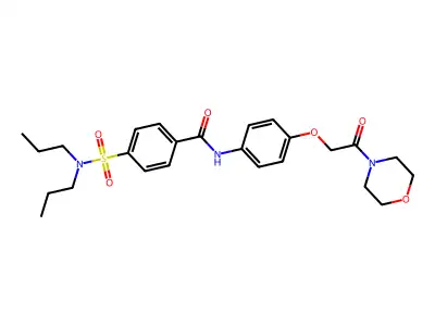 4-(dipropylsulfamoyl)-N-[4-(2-morpholin-4-yl-2-oxoethoxy)phenyl]benzamide structure