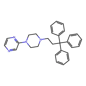 Piperazine, 1-(2-pyrazinyl)-4-(3,3,3-triphenylpropyl)- structure