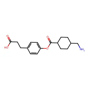 3-(4-((4-(Aminomethyl)cyclohexane-1-carbonyl)oxy)phenyl)propanoic acid structure