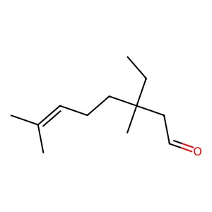 3-Ethyl-3,7-dimethyl-6-octenal structure