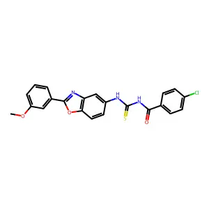 4-chloro-N-[[2-(3-methoxyphenyl)-1,3-benzoxazol-5-yl]carbamothioyl]benzamide structure