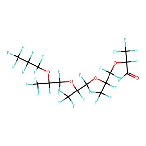 Perfluoro-2,5,8,11-tetramethyl-3,6,9,12-tetraoxapentadecanoyl fluoride structure