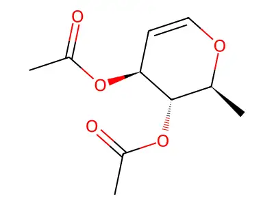 1,5-Dianhydro-2,6-dideoxy-L-arabino-hex-1-enitol diacetate structure