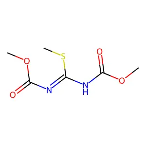 Methyl [[(methoxycarbonyl)amino](methylthio)methylene]carbamate structure