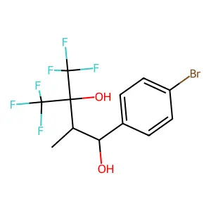 1,3-Butanediol, 1-(p-bromophenyl)-2-methyl-3-trifluoromethyl-4,4,4-trifluoro- structure