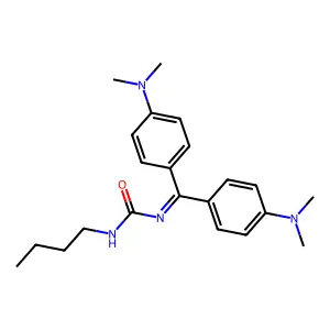 Urea, N-[bis[4-(dimethylamino)phenyl]methylene]-N'-butyl- structure