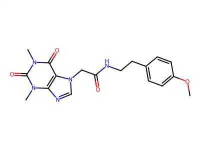 2-(1,3-dimethyl-2,6-dioxo-purin-7-yl)-N-[2-(4-methoxyphenyl)ethyl]acetamide structure