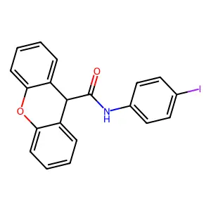N-(4-iodophenyl)-9H-xanthene-9-carboxamide structure