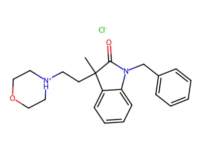 2-Indolinone, 1-benzyl-3-methyl-3-(2-(morpholino)ethyl)-, monohydrochloride structure