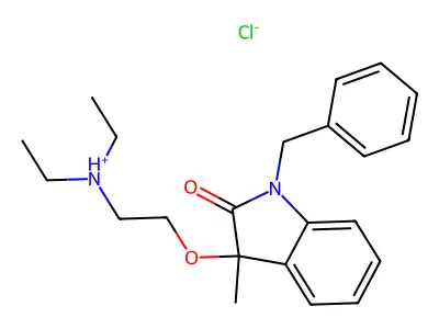 2-Indolinone, 1-benzyl-3-(2-(diethylamino)ethoxy)-3-methyl-, hydrochloride structure